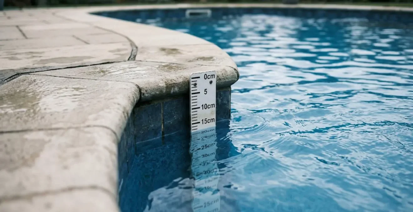 Mesure du niveau d'eau sur le bord d'une piscine pour détecter une fuite